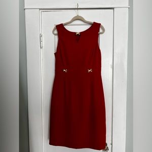 Red Tahari Size 10 Dress with Gold Accents